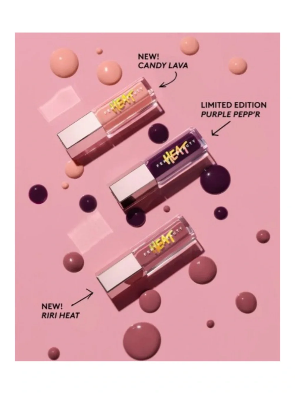 FENTY BEAUTY Gloss Bomb Heat Lip Luminizer in L.E. Purple Pepp’r - .30 oz NIB